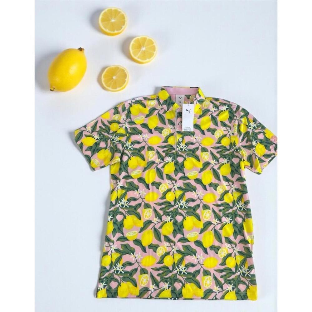 $90  Puma Arnold Palmer Lemon Branch Golf Polo Pale Pink 630299 SIZE Large
